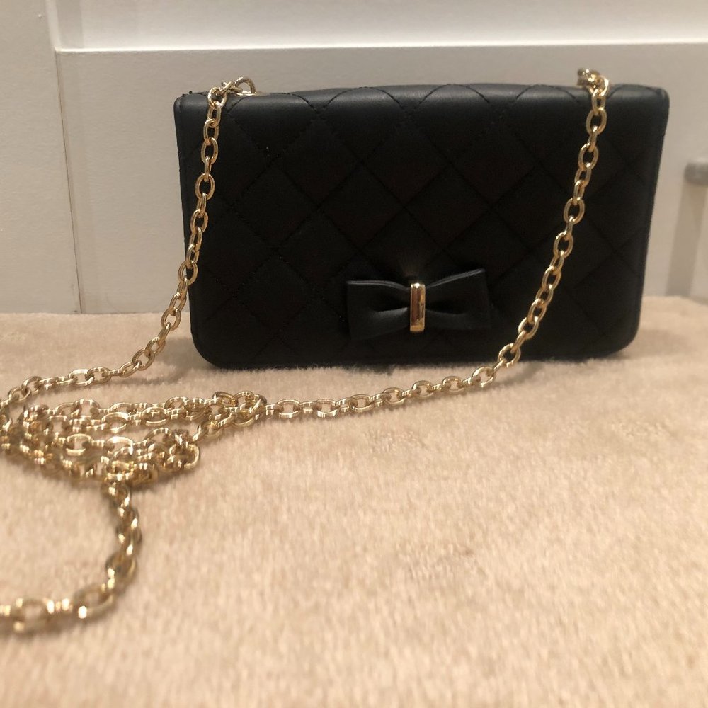 Black Crossbody Purse with Bow